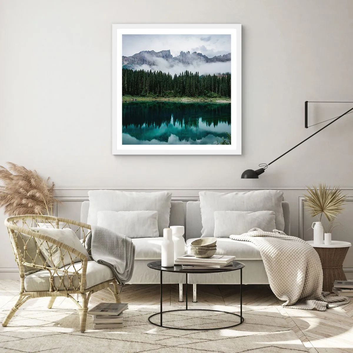 Poster in white frmae - Quiet Please, Let's Not Wake Up Still Waters - 60x60 cm