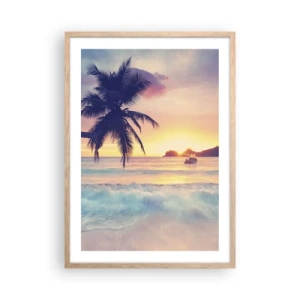 Poster in light oak frame - Evening in a Bay - 50x70 cm