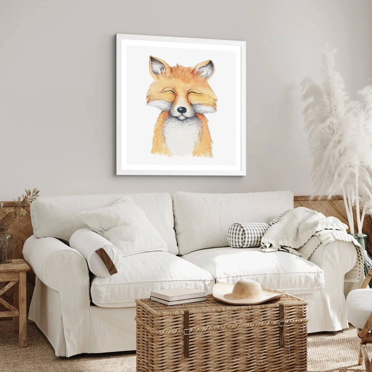Poster in white frmae - Fox Moods - 40x40 cm