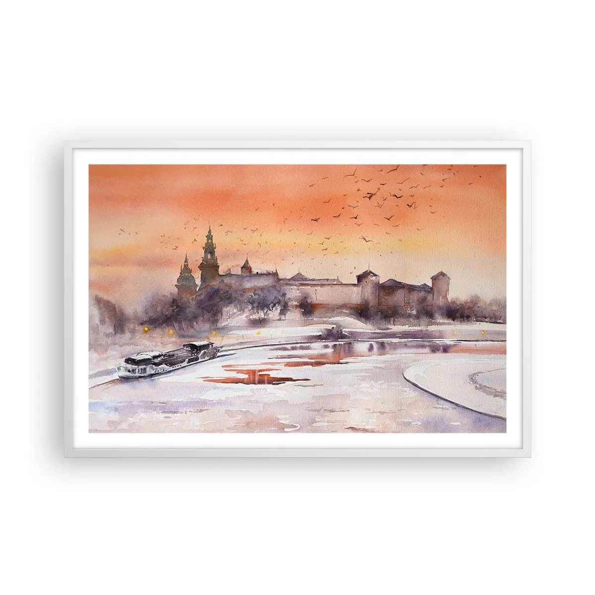 Poster in white frmae - Royal Sunset - 91x61 cm