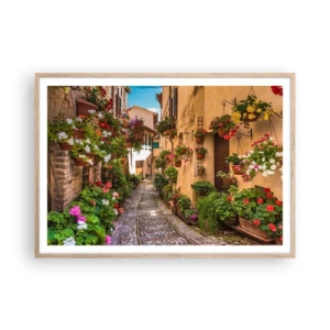 Poster in light oak frame - Italian Back Street - 100x70 cm
