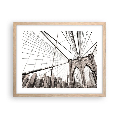 Poster in light oak frame - New York Cathedral - 50x40 cm