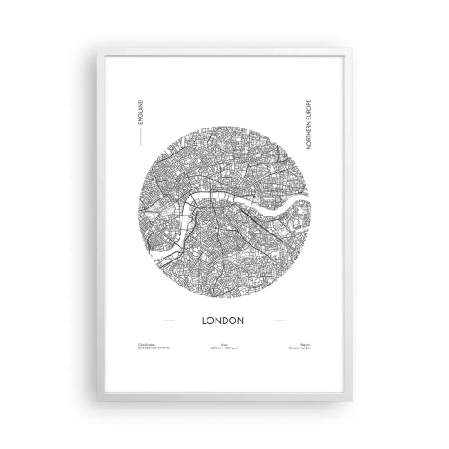 Poster in white frmae - Anatomy of London - 50x70 cm