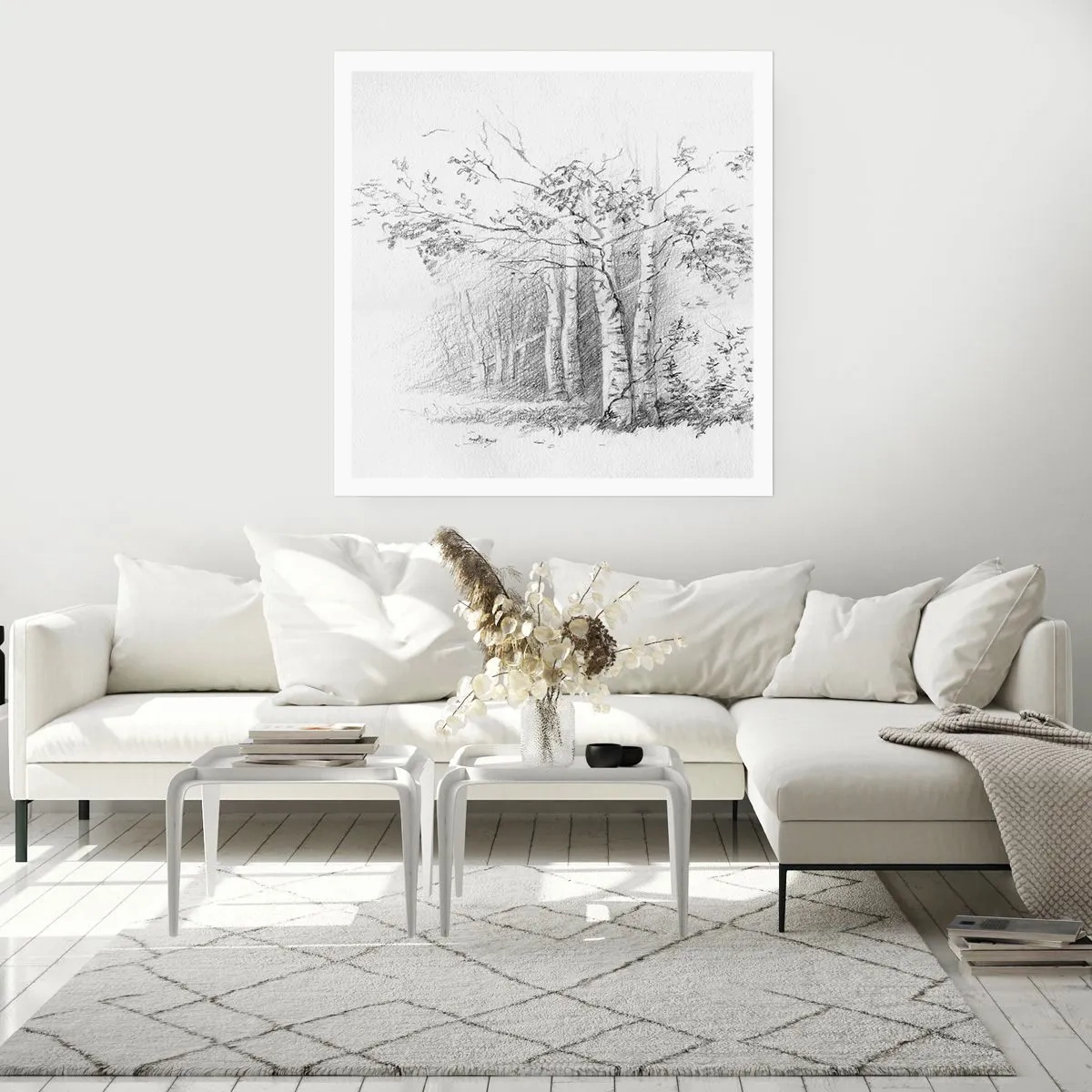 Poster - Holiday of Birch Forest - 40x40 cm