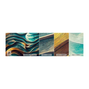 Photo Wallpaper Sample Premium Canvas - Meanderings of Blue - Waves, Abstraction, Three-dimensional - 100x30 cm
