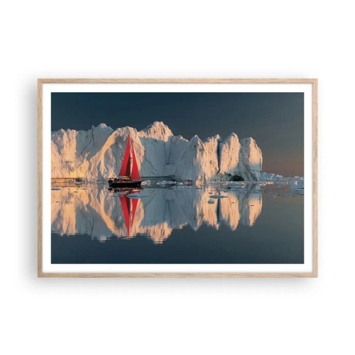 Poster in light oak frame - On the Edge of the World - 100x70 cm