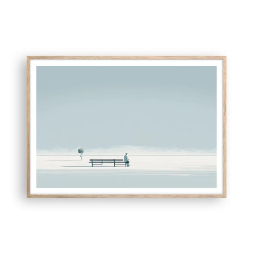 Poster in light oak frame - Yes, I Am Waiting - 100x70 cm