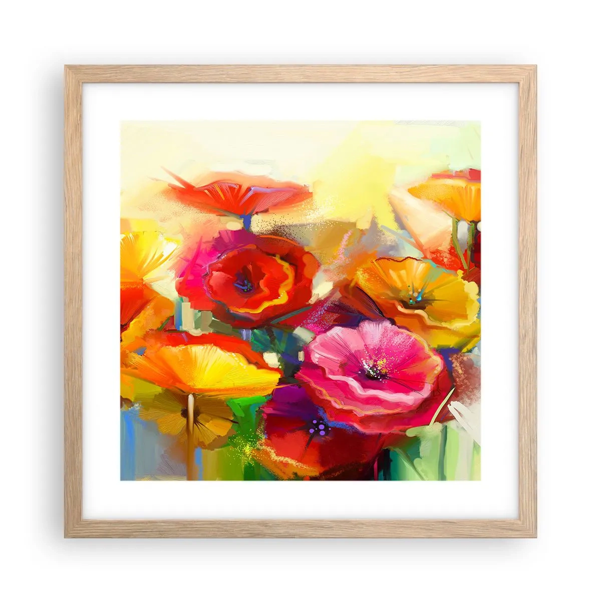 Poster in light oak frame - Not Only Red - 40x40 cm