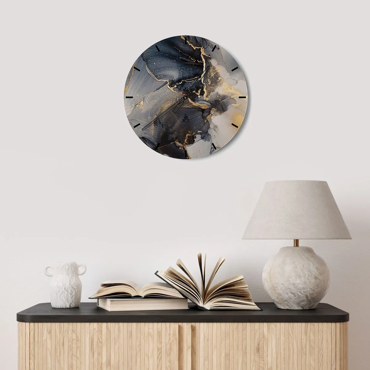 Wall clock - Clock on glass - Life of a Stone - 30x30 cm