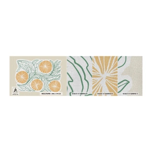 Photo Wallpaper Sample Premium Canvas - Ethnic with an Abstract Note - Boho, Lemon, Minimalism - 100x30 cm