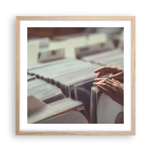 Poster in light oak frame - In Search of Good Vibes - 50x50 cm