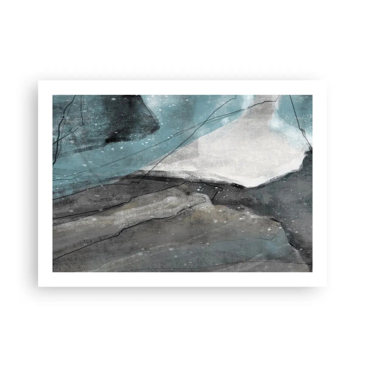 Poster - Abstract: Rocks and Ice - 70x50 cm