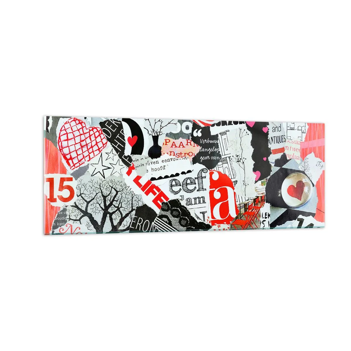 Glass picture - Hipster's Collage - 140x50 cm