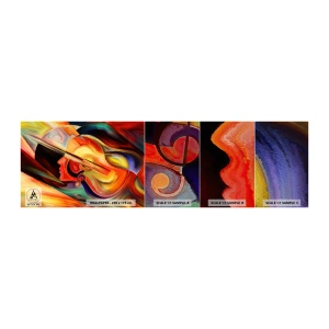 Photo Wallpaper Sample Premium Sand - All Is Tuned Up - Abstraction, Woman's Face, Violin - 100x30 cm
