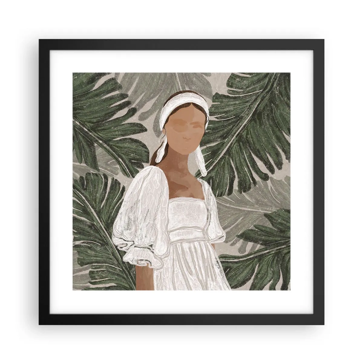 Poster in black frame - Exotic Portrait - 40x40 cm