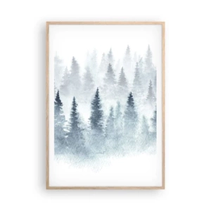 Poster in light oak frame - Wrapped up in a Fog - 70x100 cm