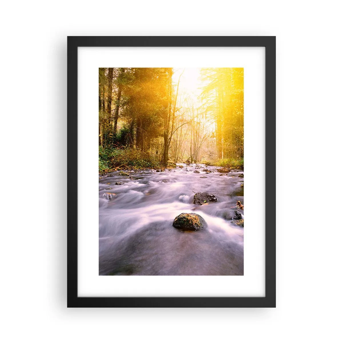 Poster in black frame - Malachite in Silver and Gold Setting - 30x40 cm