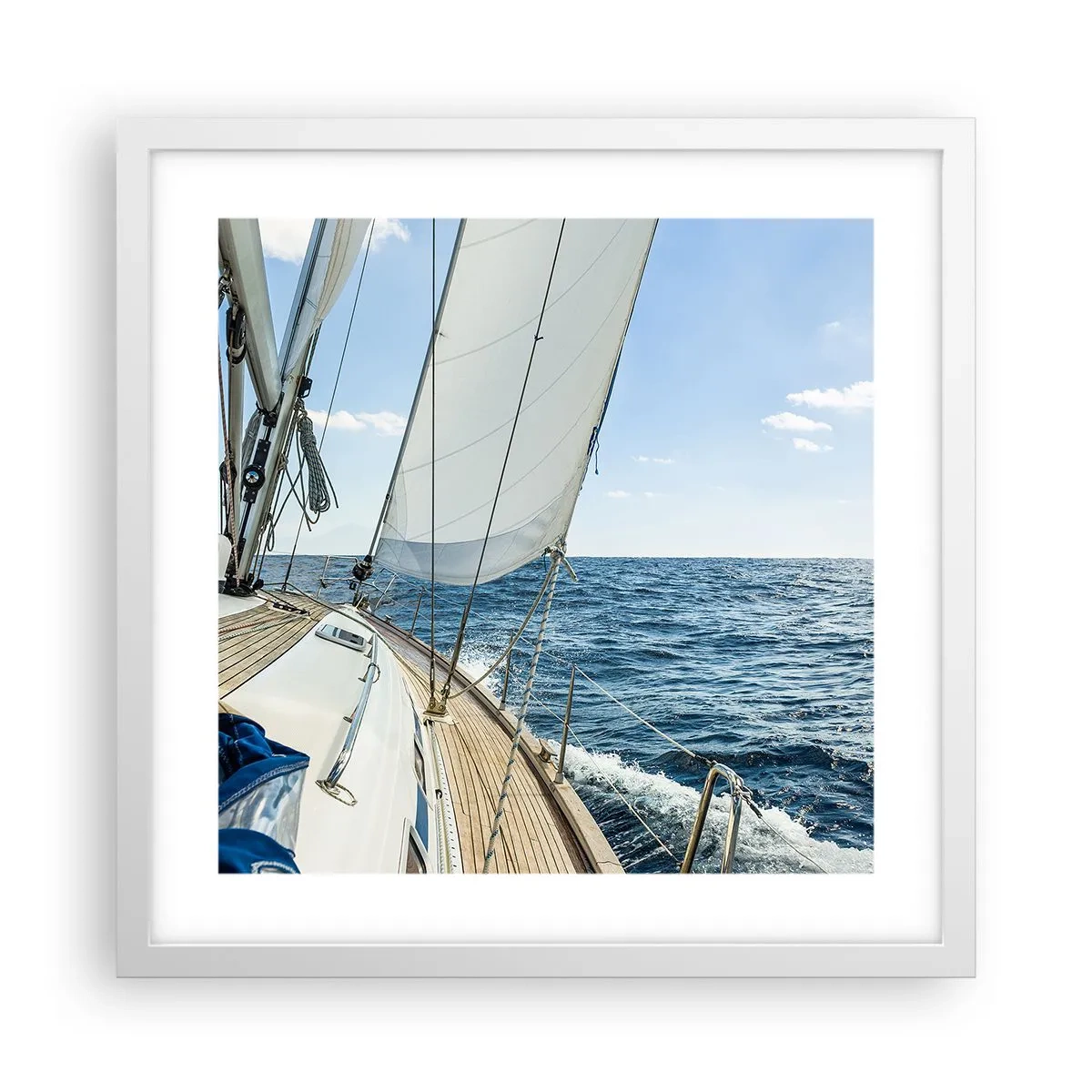 Poster in white frmae - Ahoy, Adventure - 40x40 cm