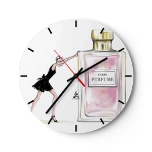 Wall clock - Clock on glass - The Essence of Womanhood - 40x40 cm