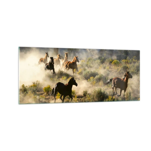 Glass picture - Rivalry - Freedom or Man Power? - 100x40 cm