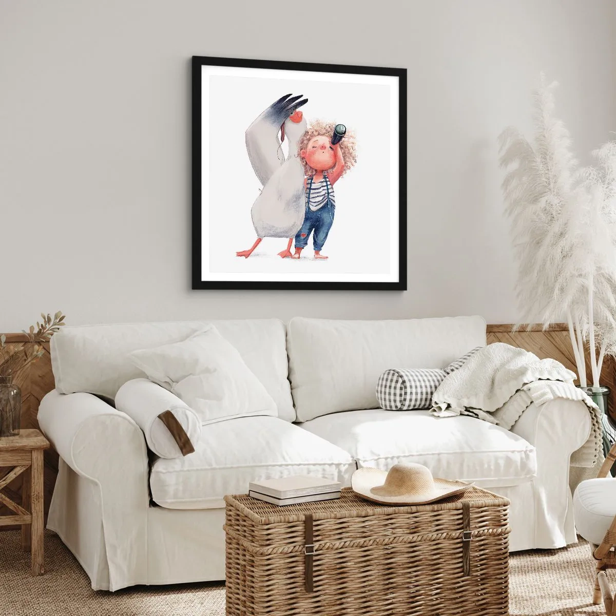 Poster in black frame - Plan of a Great Journey - 60x60 cm