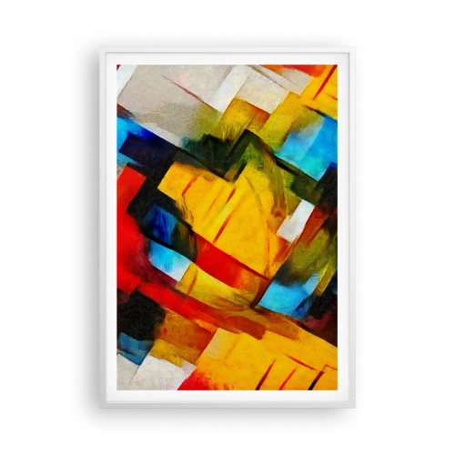 Poster in white frmae - Colourful Quilt - 70x100 cm