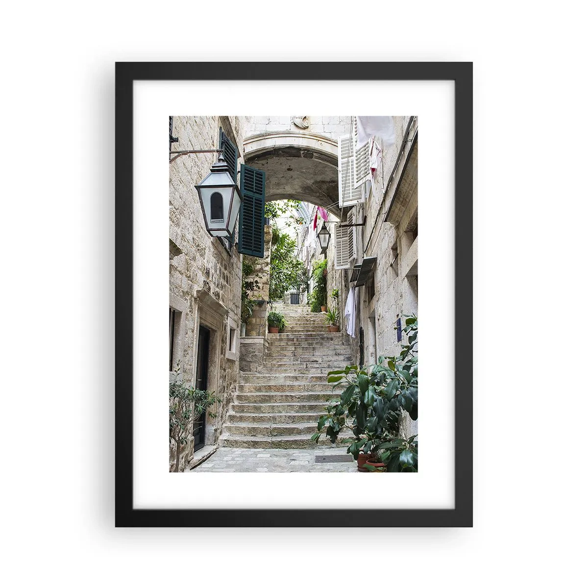 Poster in black frame - Charming Alley - 30x40 cm