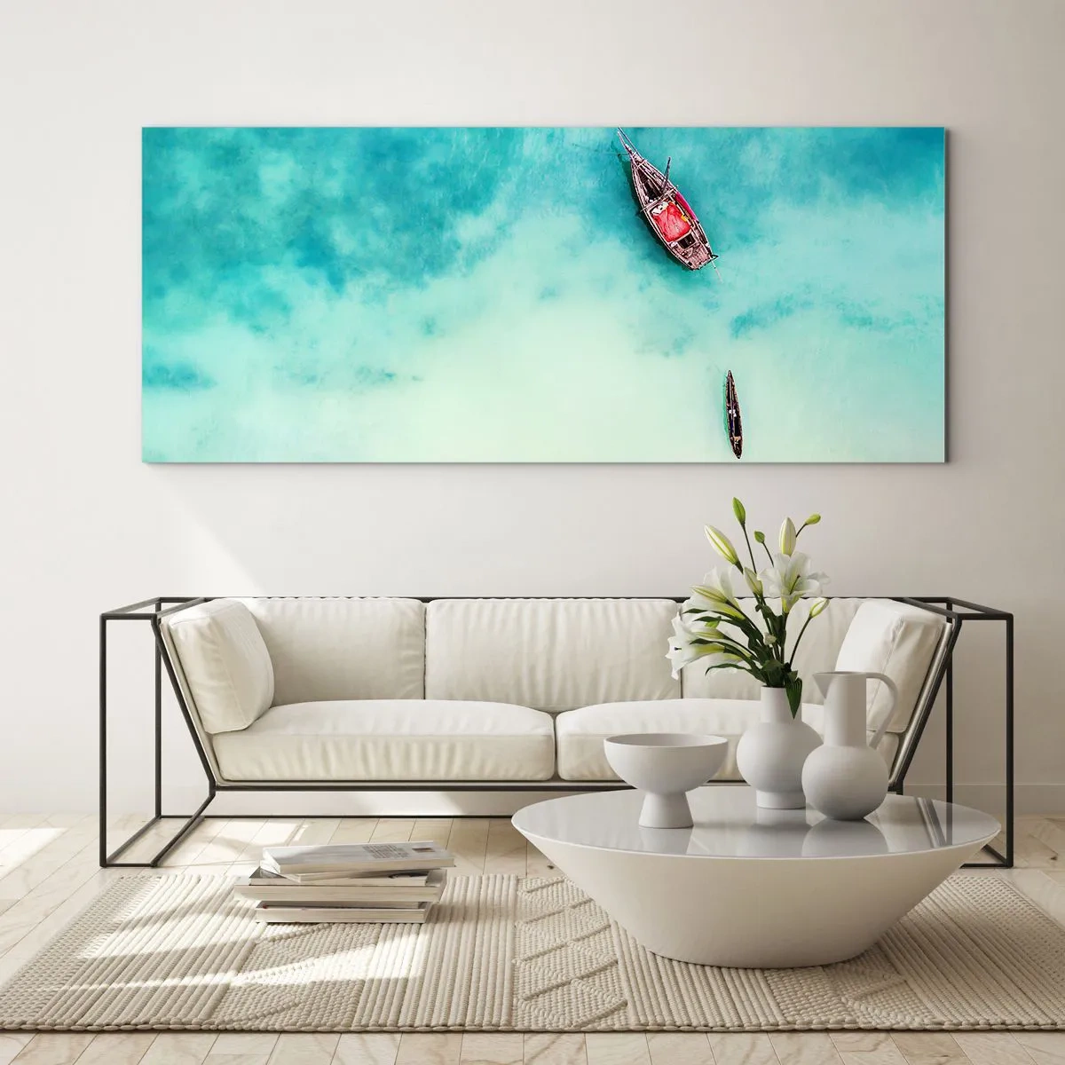 Glass picture - On the Beaches of Zanzibar, When the Tide Is High - 100x40 cm