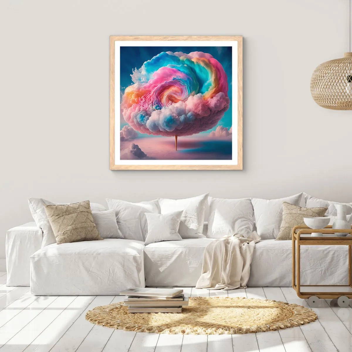Poster in light oak frame - Dream of a Funfair - 40x40 cm