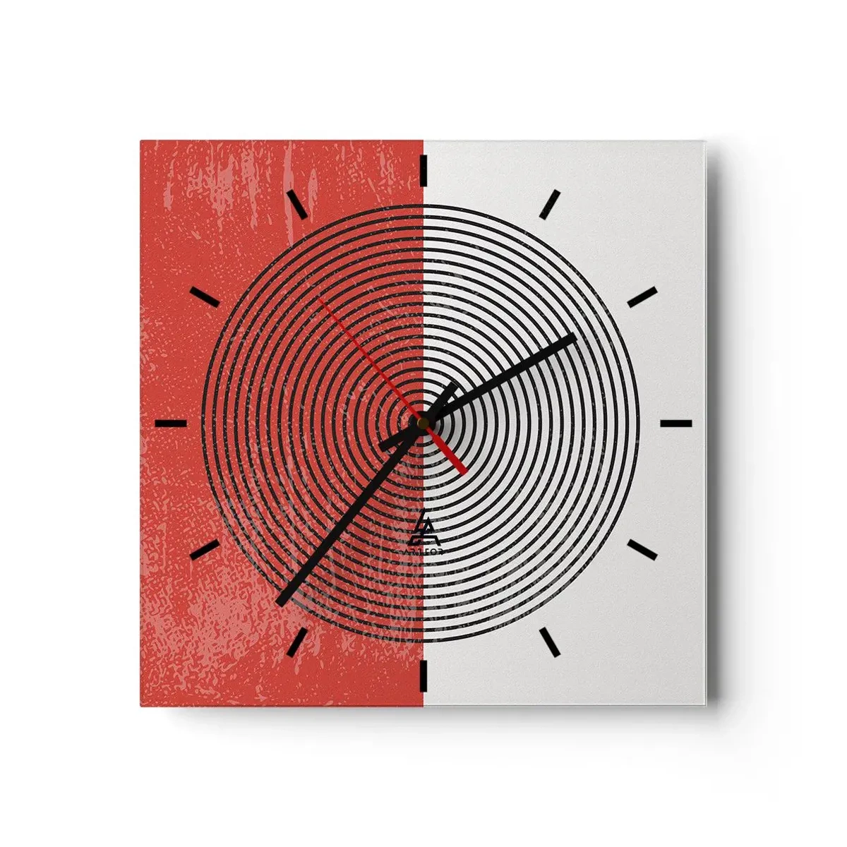 Wall clock - Clock on glass - To the Core - 30x30 cm