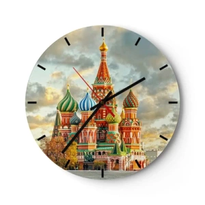 Wall clock - Clock on glass - Saint Basil's Cathedral in Moscow - 30x30cm - Even Disney Did Not Imagine This - Modern wall decoration for the living room, kitchen, and bedroom ARTTOR