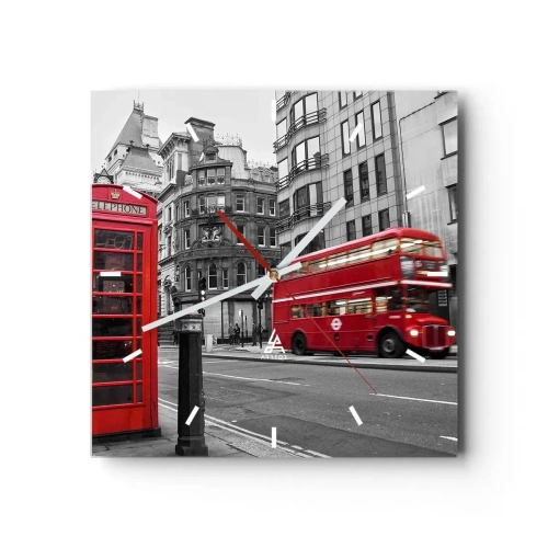 Wall clock - Clock on glass - The Reddest in Europe - 30x30 cm