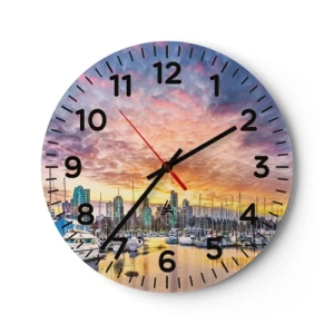Wall clock - Clock on glass - City of a Thousand Sailors - 30x30 cm