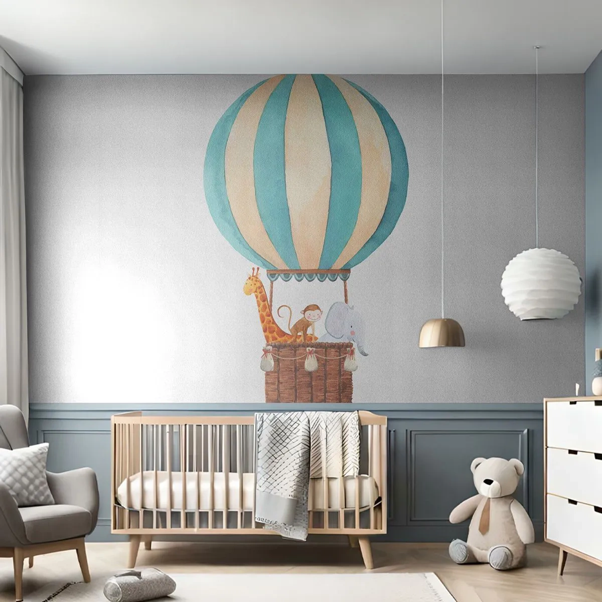 Photo Wallpaper Premium Canvas - Fantastic Trip - Balloon, For children, Vintage - 450x315 cm