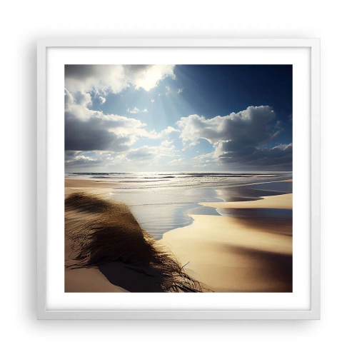 Poster in white frmae - Beach, Wild Beach - 50x50 cm