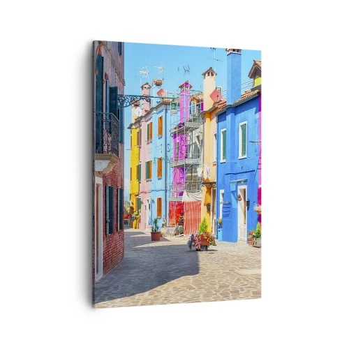Canvas picture - Town Bursting with Colours - 50x70 cm