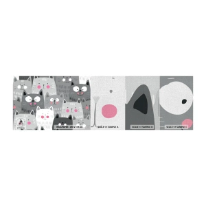Photo Wallpaper Sample Premium Canvas - Cat's World - For children, Cat, Animals - 100x30 cm