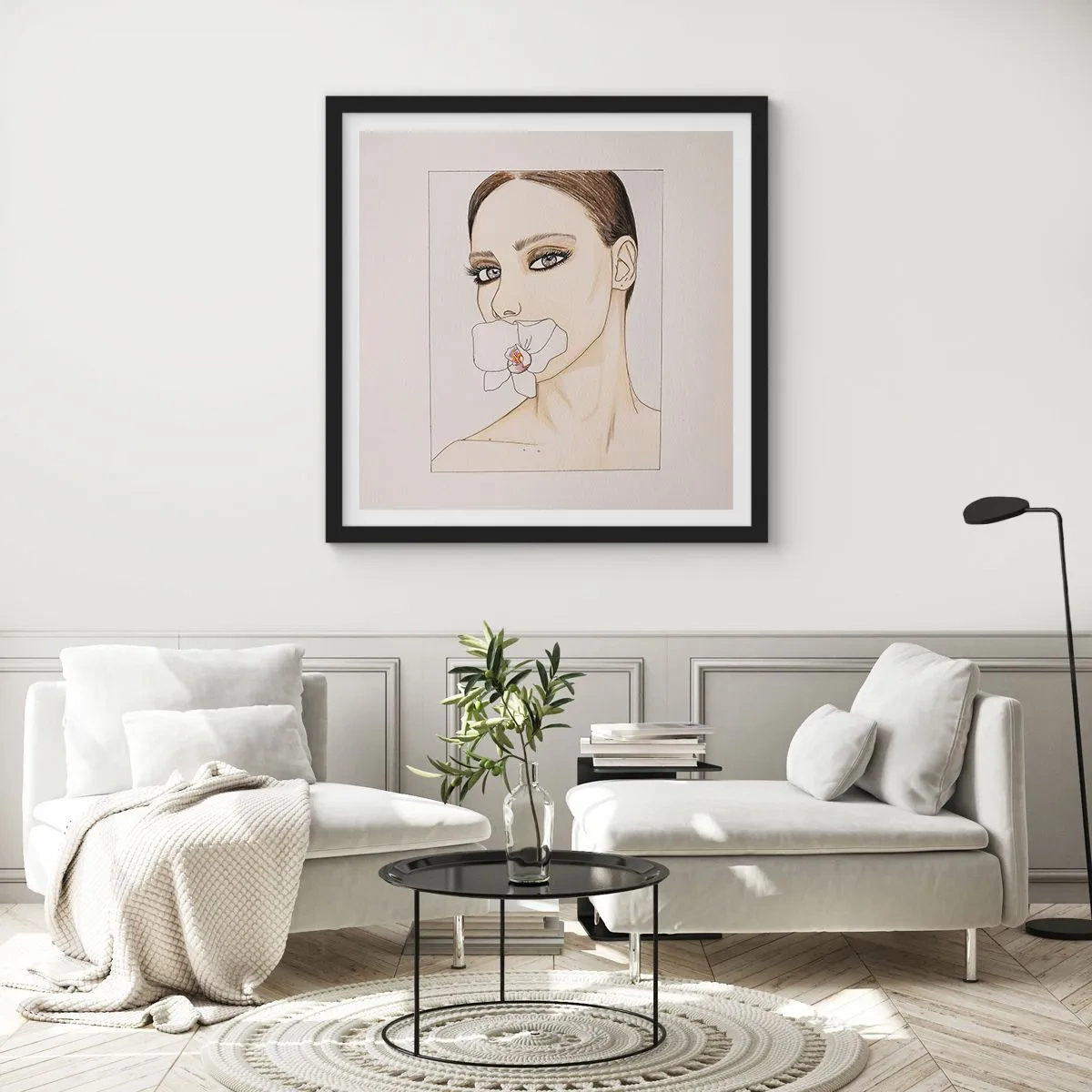 Poster in black frame - Symbol of Elegance and Beauty - 50x50 cm