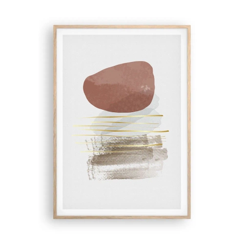 Poster in light oak frame - Abstract Colonnade - 70x100 cm