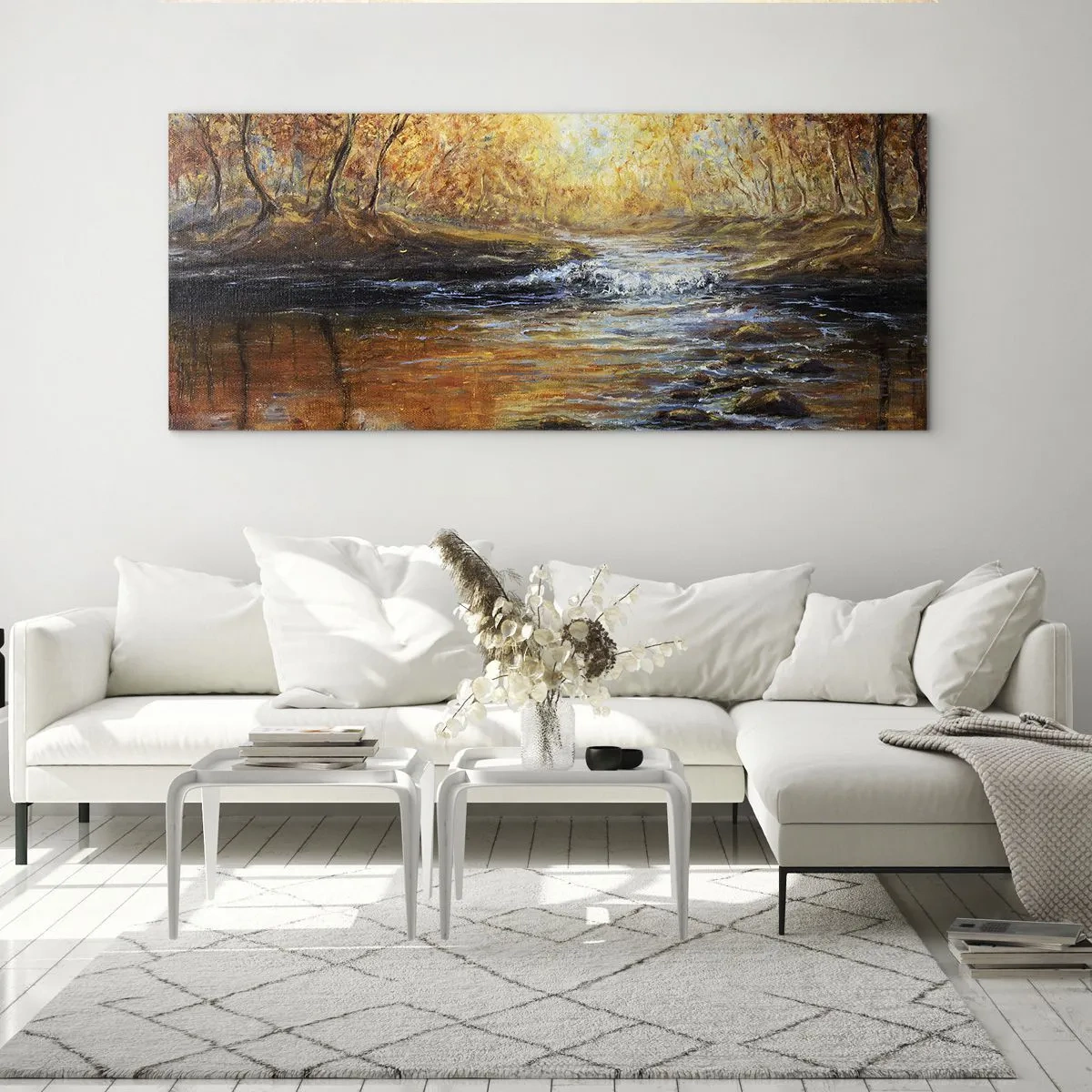 Glass picture - Golden Brook - 160x50 cm
