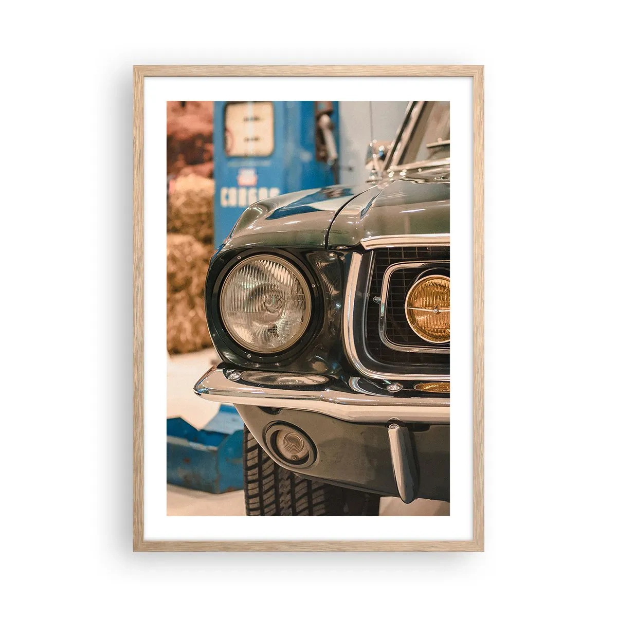 Poster in light oak frame - Encounter with the Legend - 50x70 cm