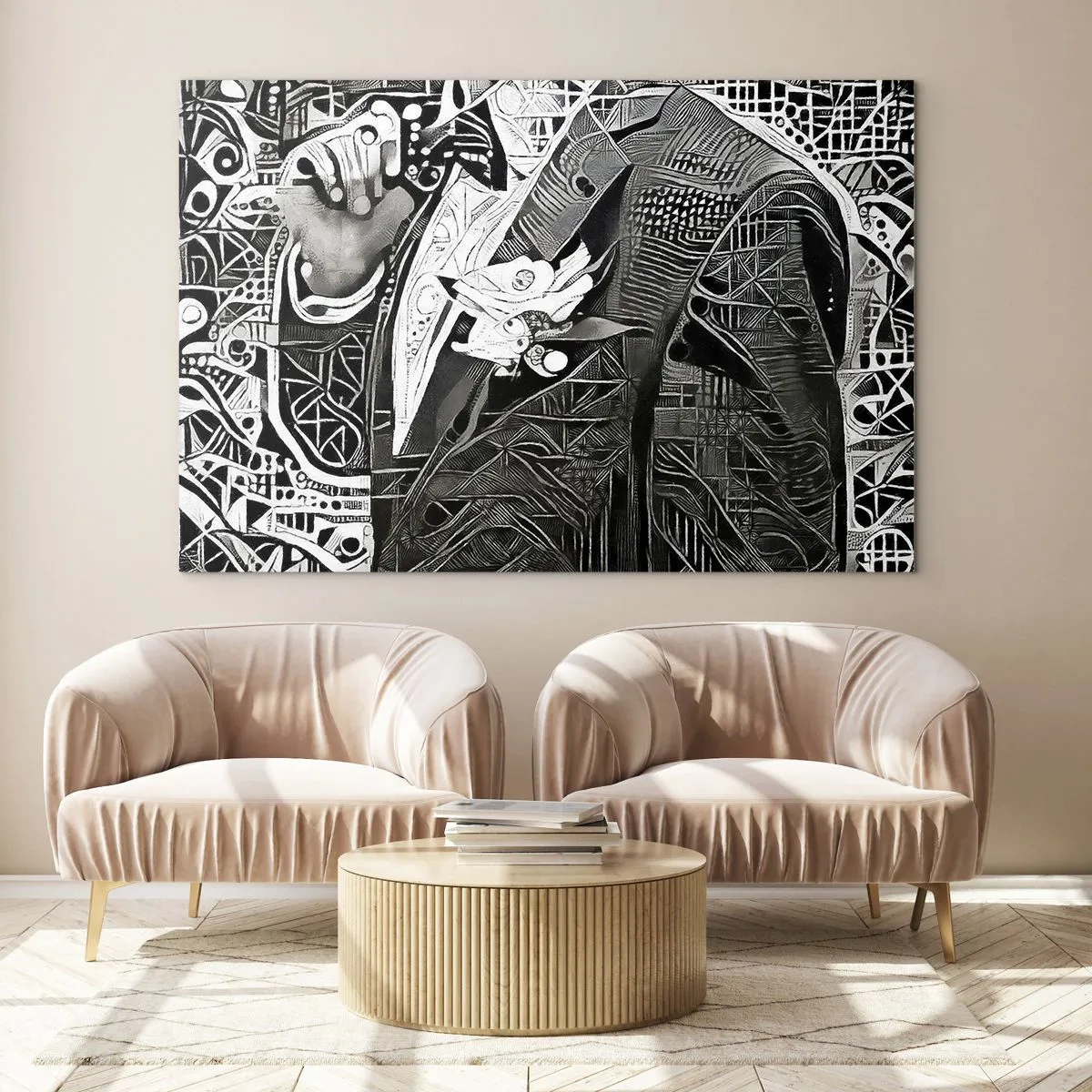 Glass picture - Elegant in Grey - 100x70 cm
