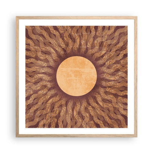 Poster in light oak frame - Sun Icon - 60x60 cm