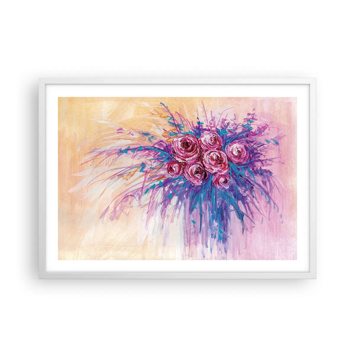 Poster in white frmae - Rose Fountain - 70x50 cm