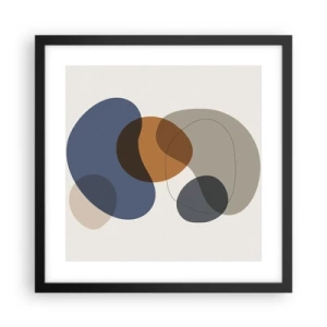 Poster in black frame - Drops of Colours - 40x40 cm
