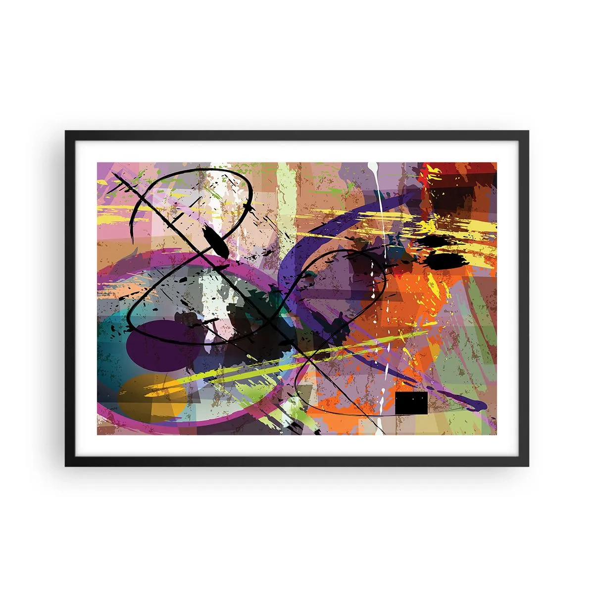 Poster in black frame - Straight Ahead or Around - 70x50 cm