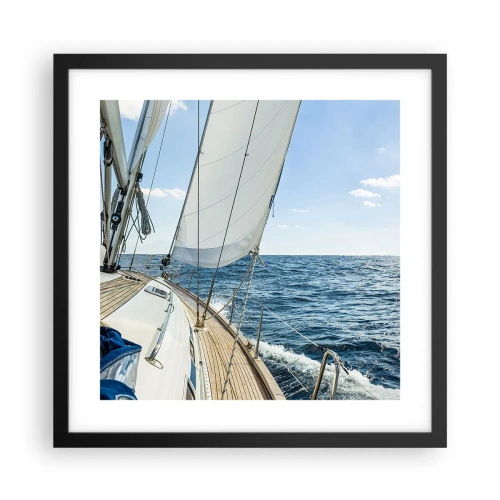 Poster in black frame - Ahoy, Adventure - 40x40 cm