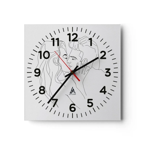 Wall clock - Clock on glass - With the Same Line - 40x40 cm