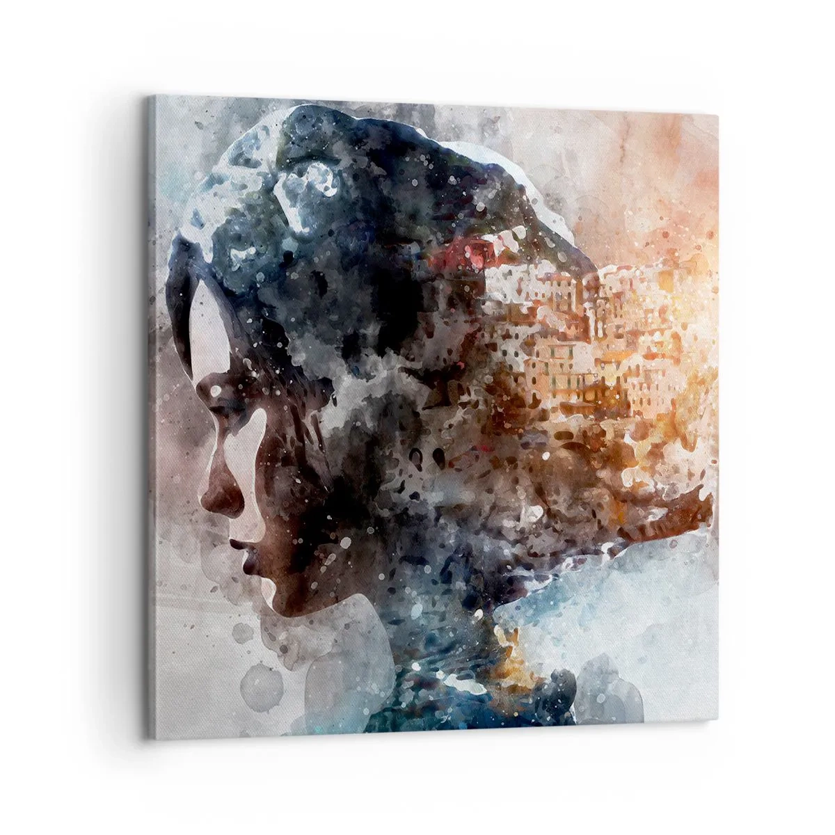 Canvas picture - Tale about a Girl with a City in the Background - 60x60 cm