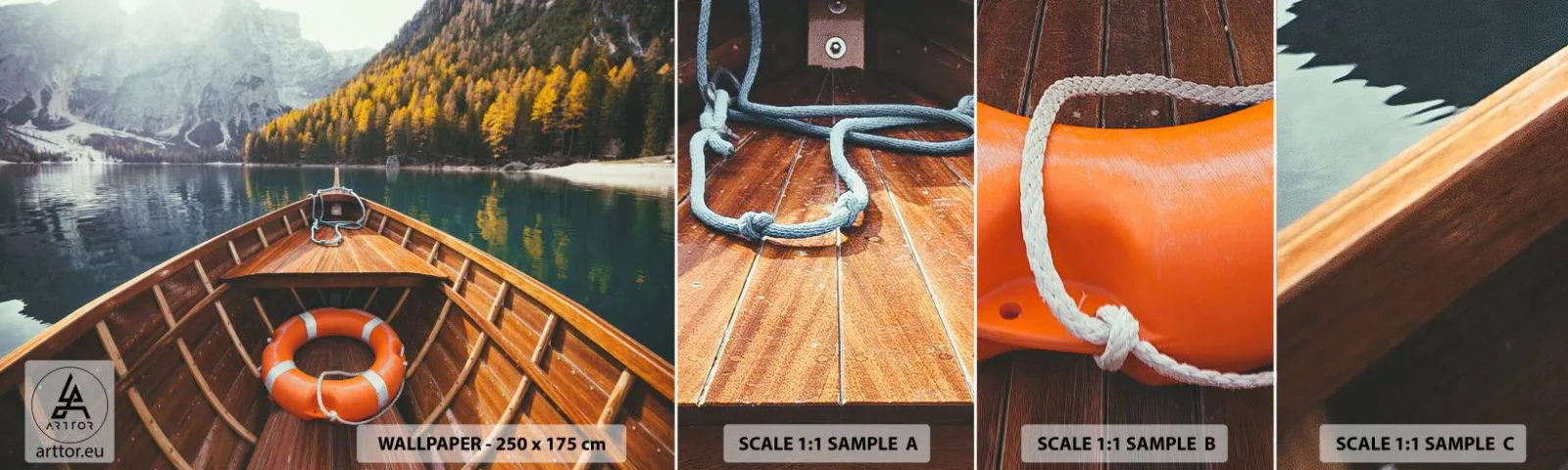 Photo Wallpaper Sample Self-Adhesive Deluxe Sticker - Mountain Hike - Landscape, Mountains, Alps - 100x30 cm